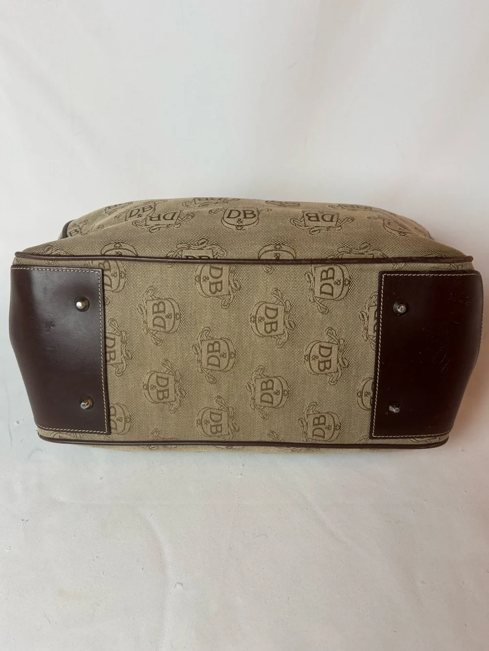 Dooney & Bourke Double Handle Signature Tan & Brown Tote Large Purse DL50C-W8